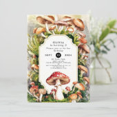 シンプルな魔法のキノコの誕生日 招待状 (スタンド正面)