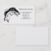 シンプルな魚の銀プラチナ魚釣りビジネス 名刺 (正面/裏面)