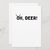 シンプルな鹿の美しいデザインのホリデーカード シーズンカード (正面/裏面)
