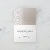 シンプルな麻とレース サンキューカード (内部)