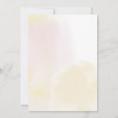 シンプルな黄色のハート ワン 1歳の女の子の誕生日パーティー 招待状 (裏面)