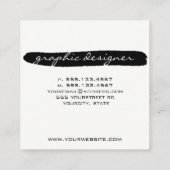 シンプルな黒いブラシストローク スクエア名刺 (裏面)