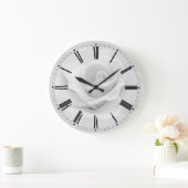 シンプルな黒い及び白いバラのローマ数字の時計 ラージ壁時計 (ホーム)