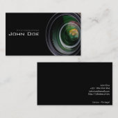 シンプルな黒およびレンズのカメラマンの名刺 名刺 (正面/裏面)