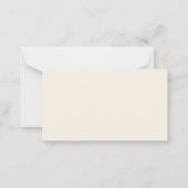 シンプルな黒とアイボリーの結婚式RSVP ノートカード (裏面)