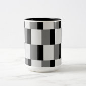 シンプルな黒とグレーのパターン ツートーンマグカップ (中央)