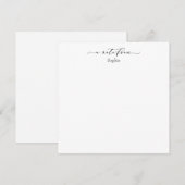 シンプルな黒と白で上品な"A Note From" ノートカード (正面/裏面)
