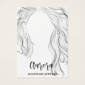 シンプルな黒と白のウェーブヘアアクセサリー陳列カード (正面)