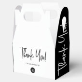 シンプルな黒と白のカスタムロゴ スタッフ感謝 フェイバーボックス (オープン)