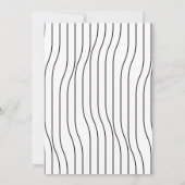 シンプルな黒と白のストライプ。モダンなゲイの結婚式 招待状 (裏面)