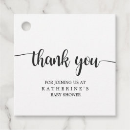 シンプルな黒と白のバイソン柄の感謝 フェイバータグ