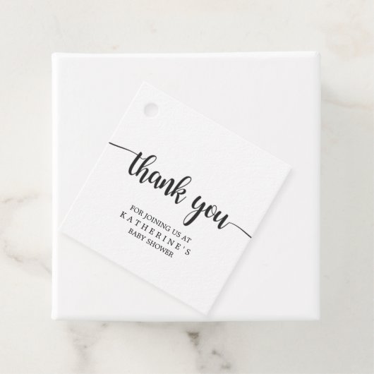 シンプルな黒と白のバイソン柄の感謝 フェイバータグ (インサイチュ)