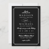 シンプルな黒と白のモダンな結婚式の招待状 シーズンカード (正面)