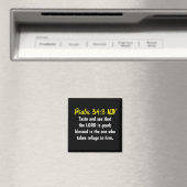 シンプルな黒と白の主は良きなり聖書の言葉 マグネット (インサイチュ (食洗機))