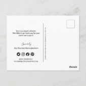 シンプルな黒と白の企業ロゴ　ソーシャル　ありがとう ポストカード (裏面)