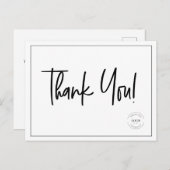 シンプルな黒と白の会社ロゴ ソーシャル ありがとう ポストカード (正面/裏面)