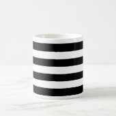 シンプルな黒と白の太いストライプ コーヒーマグカップ (中央)