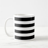 シンプルな黒と白の太いストライプ コーヒーマグカップ (左)