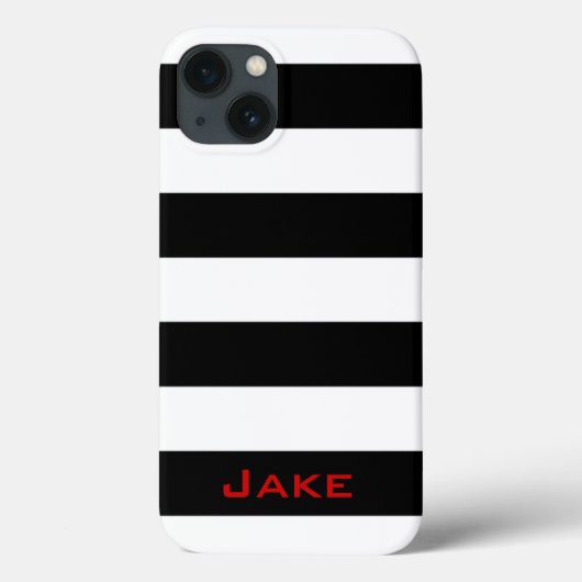 シンプルな黒と白の太いストライプ Case-Mate iPhoneケース (裏面)
