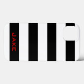 シンプルな黒と白の太いストライプ Case-Mate iPhoneケース (裏面 (横))