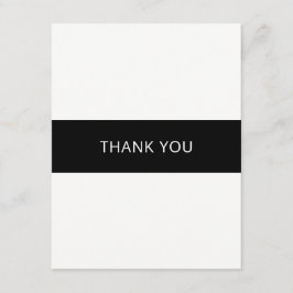 シンプルな黒と白の感謝カード - フラット サンキューカード