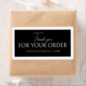 シンプルな黒と白の感謝ステッカー デザイン ラベル (インサイチュ)