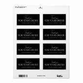 シンプルな黒と白の感謝ステッカー デザイン ラベル (フルシート)