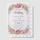 シンプルな黒と白の結婚式オーバーレイ ベラム紙招待状 (オフセット (招待状))