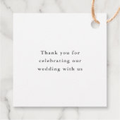 シンプルな黒と白の結婚式サンクスギフトタグ フェイバータグ (裏面)