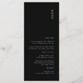 シンプルな黒と白の結婚式メニュー メニュー (正面)