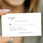 シンプルな黒と白の結婚式RSVP エンクロージャーカード