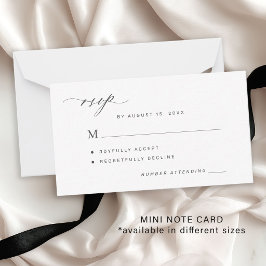 シンプルな黒と白の結婚式RSVP ノートカード