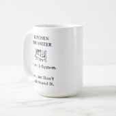 シンプルな黒と白の面白いキッチン収納 コーヒーマグカップ (正面左)
