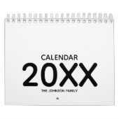 シンプルな黒と白の2026年 カレンダー (カバー)