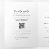 シンプルな黒と白のQRコードのクリーンな結婚式 三つ折り招待状 (内部最初)