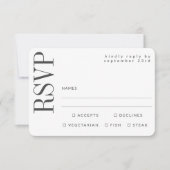 シンプルな黒と白のQRコード ウェブサイト 食事の選択 出欠カード (正面)