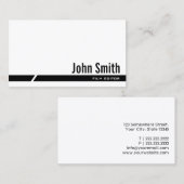 シンプルな黒のストライプのフィルムの編集者の名刺 名刺 (正面/裏面)