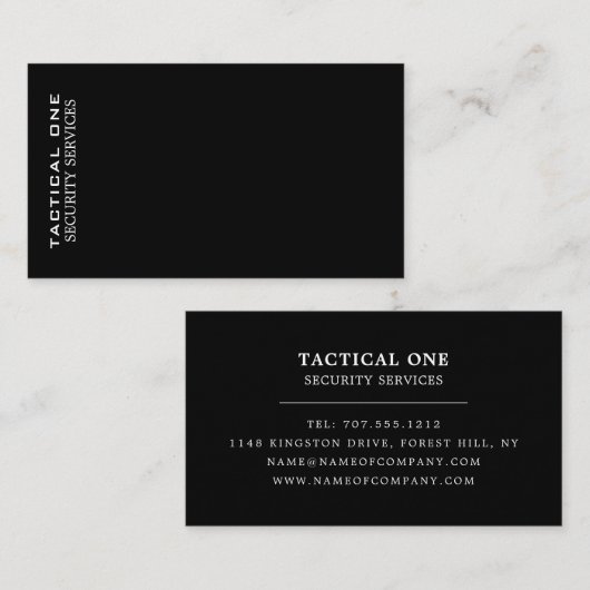 シンプルな黒のセキュリティサービス 名刺 (正面/裏面)