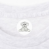 シンプルな黒のダルメシアンぬいぐるみイラスト ラベル (貼付)
