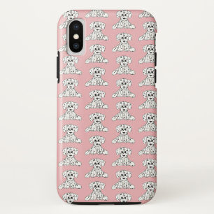 シンプルな黒のダルメシアンぬいぐるみイラスト iPhone X ケース
