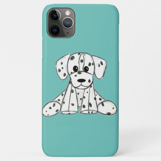 シンプルな黒のダルメシアンぬいぐるみイラスト Case-Mate iPhoneケース (裏面)