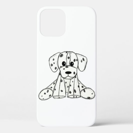 シンプルな黒のダルメシアンぬいぐるみイラスト Case-Mate iPhoneケース (裏面)