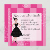 シンプルな黒のドレス 招待状 (正面/裏面)