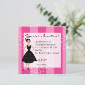 シンプルな黒のドレス 招待状 (スタンド正面)