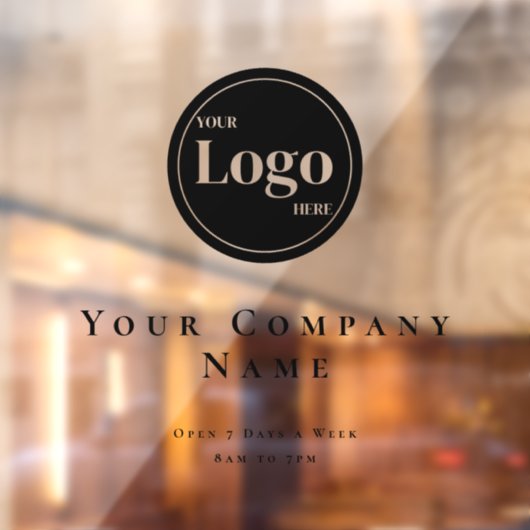 シンプルな黒のビジネスロゴ 開店時間 ウィンドウサイン (シート2)