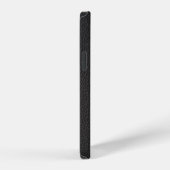 シンプルな黒のフェイクレザー iPhoneケース (右側面)