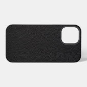 シンプルな黒のフェイクレザー iPhoneケース (裏面横)
