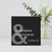 シンプルな黒の保存日付の招待 セーブザデート (スタンド正面)