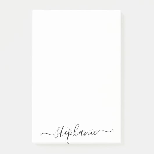 シンプルな黒の手書きカリグラフィー署名 ポストイット (正面)