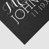 シンプルな黒の結婚式の記念品 薄葉紙 (詳細)